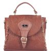 Bags Angel Lozano | Pink Engraved Leather Brown