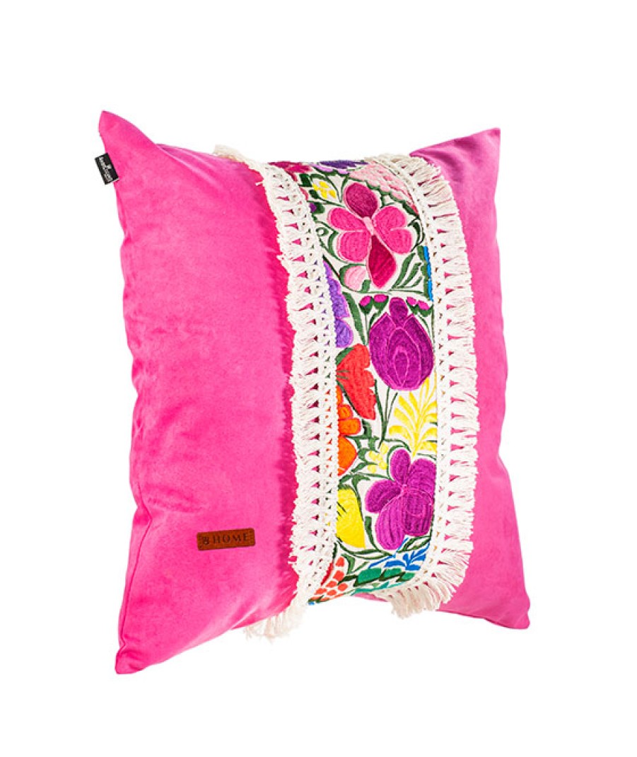 Cojines Angel Lozano | Pink Flowers Loom Cushion Cover