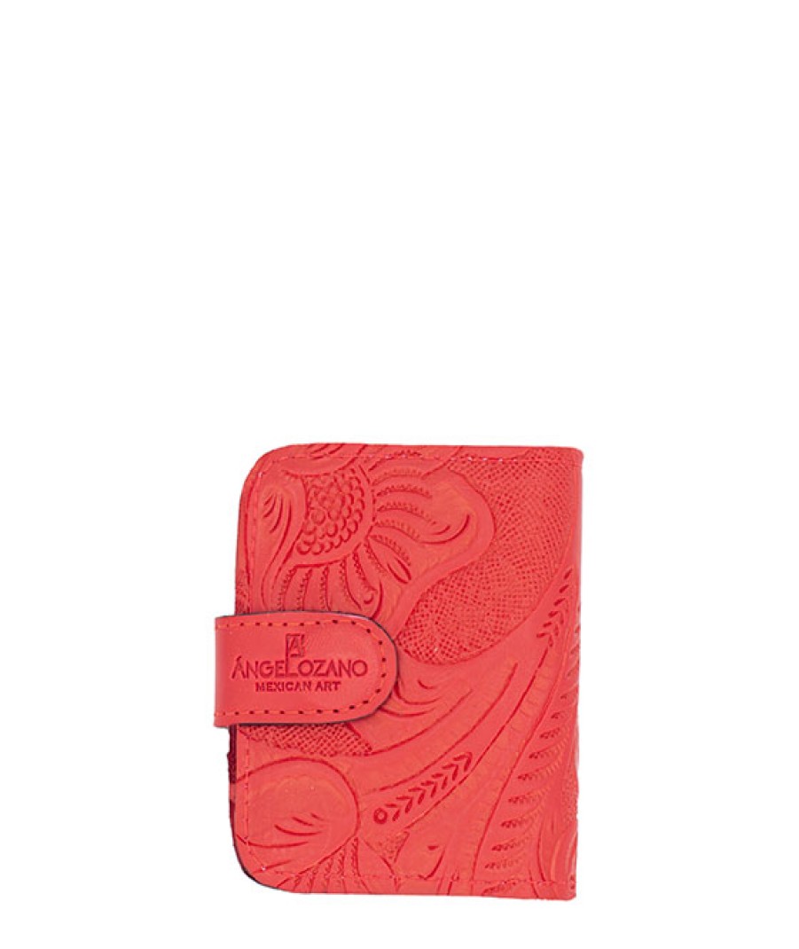 Accessories Angel Lozano | Red Engraved Leather Card Holder