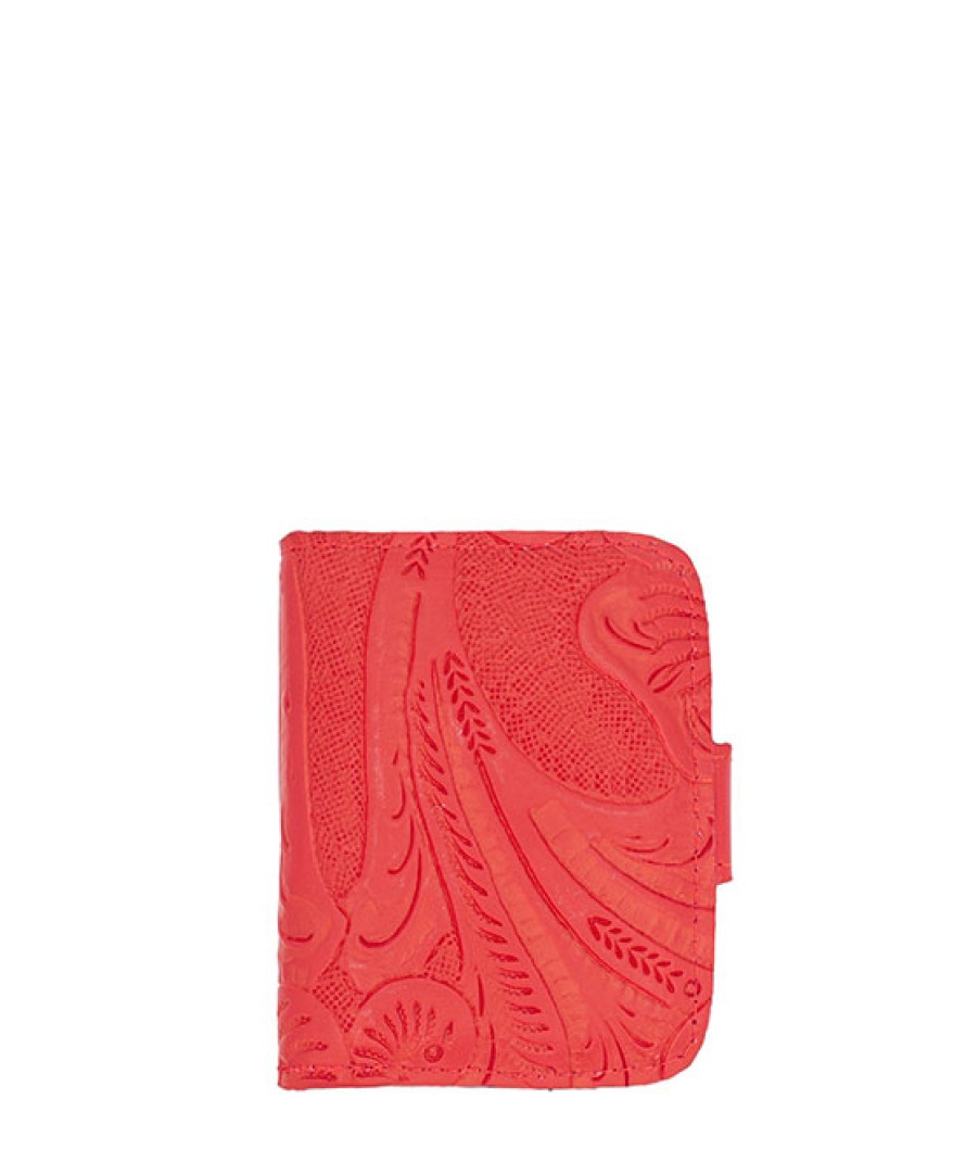 Accessories Angel Lozano | Red Engraved Leather Card Holder