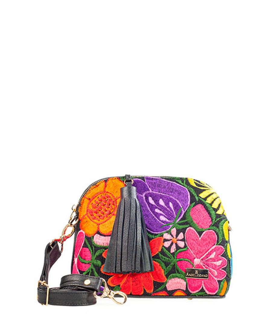 Bags Angel Lozano | Selena Leather Loom Flowers Black