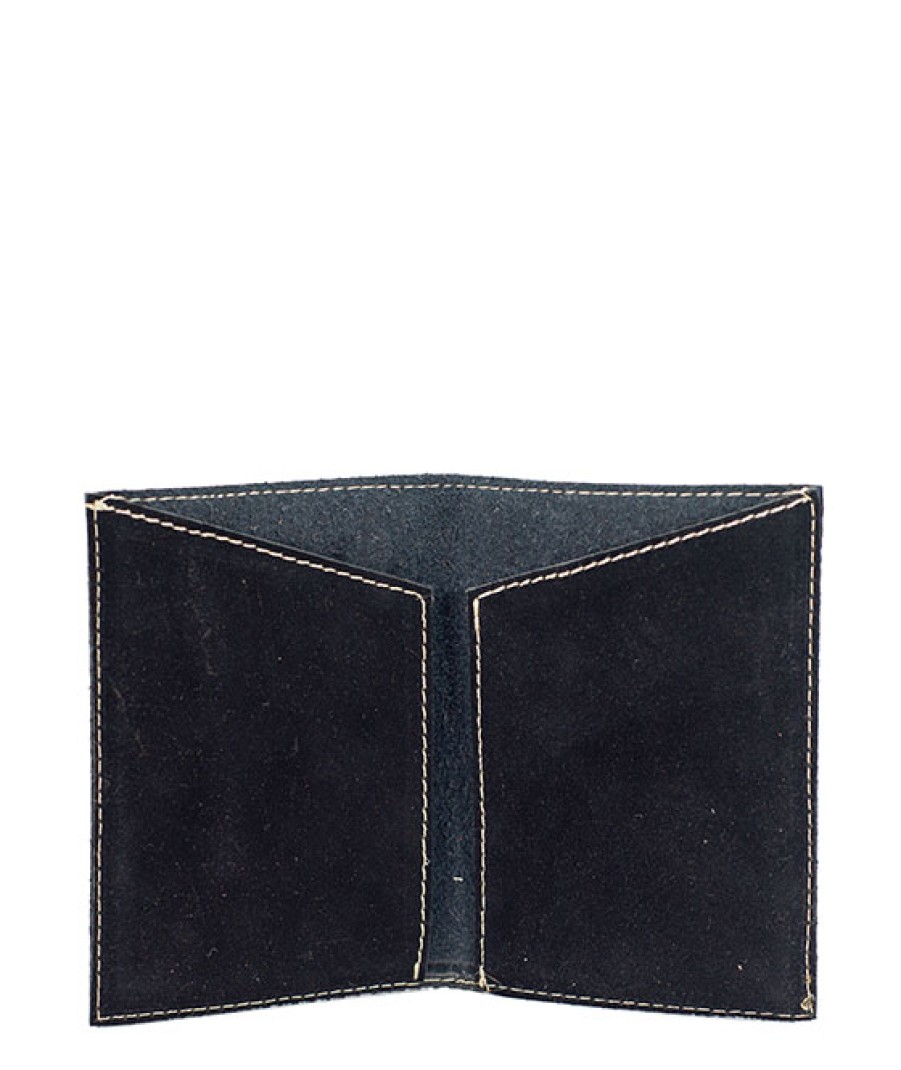 Accessories Angel Lozano | Engraved Leather Passport Holder Black