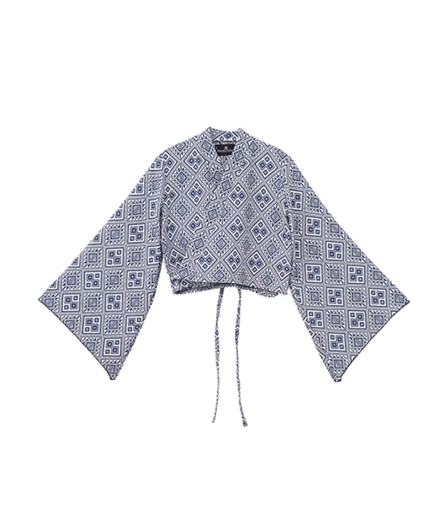 Clothing Angel Lozano | Blue Cross Over Blouse Al-W15