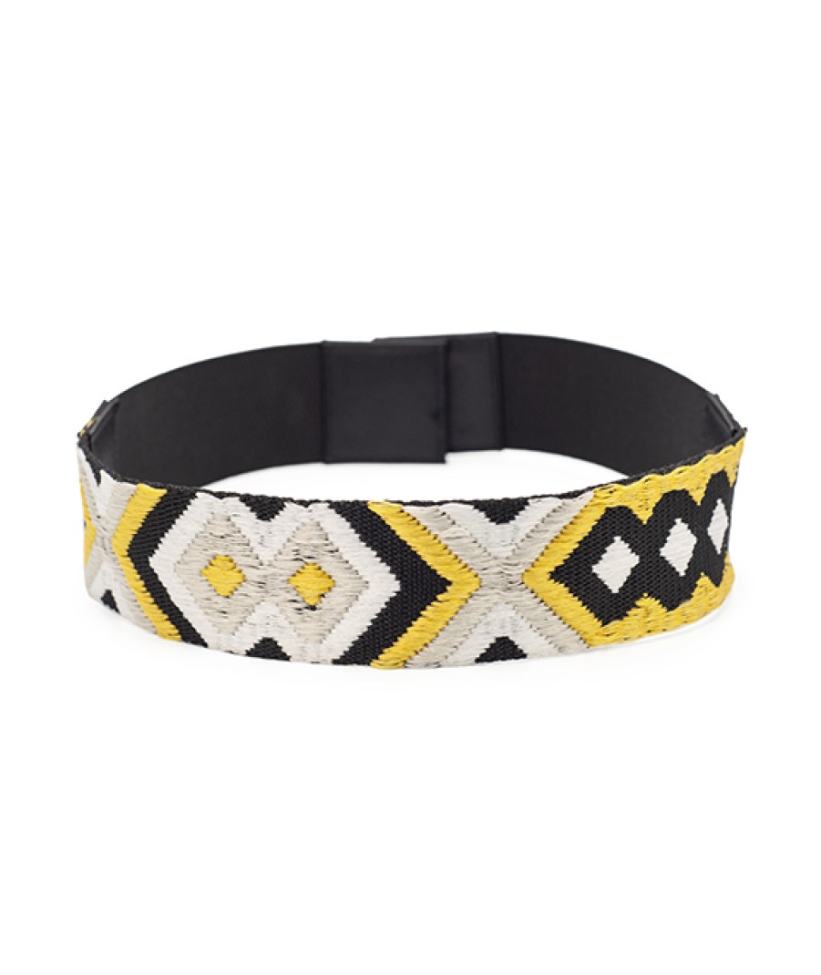 Accessories Angel Lozano | Yellow/Black Elastic Woven Belt