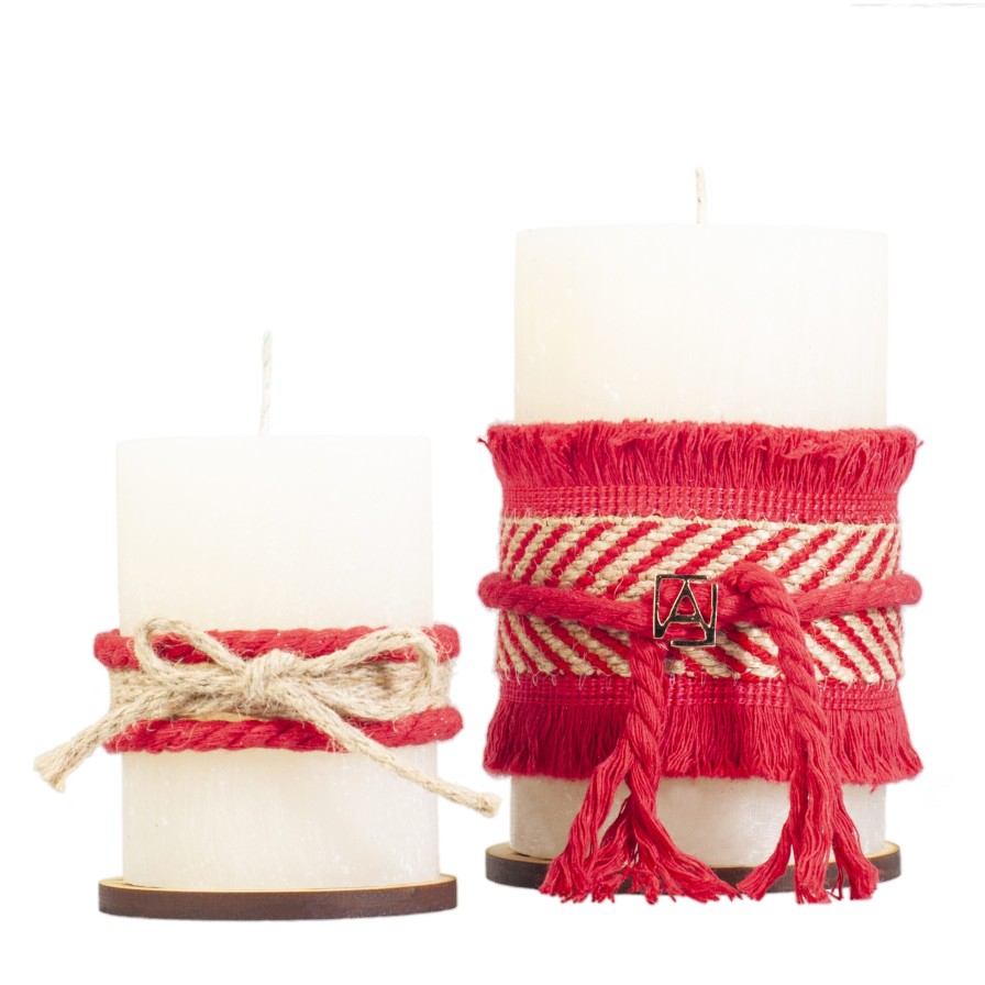 Velas Angel Lozano | Red Jute Candle Set