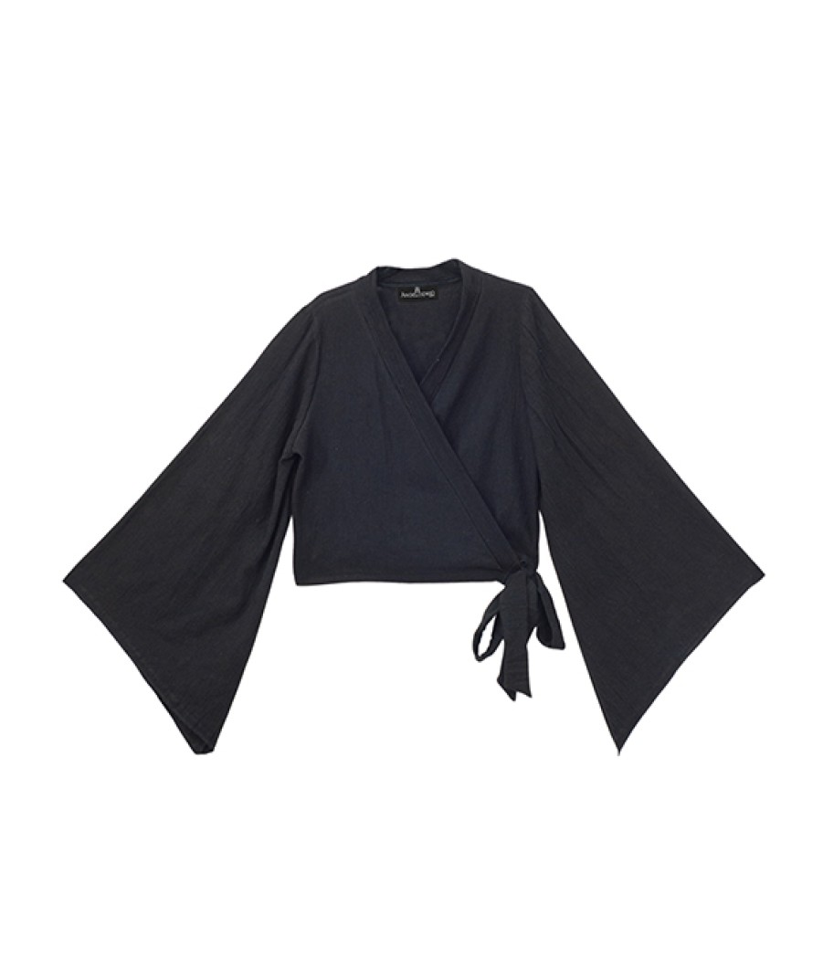 Clothing Angel Lozano | Black Crossover Blouse Al-W15