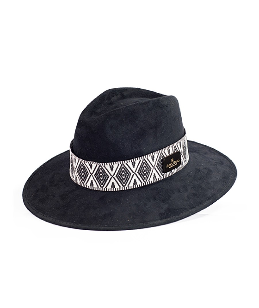 Accessories Angel Lozano | Black Woven Suede Hat