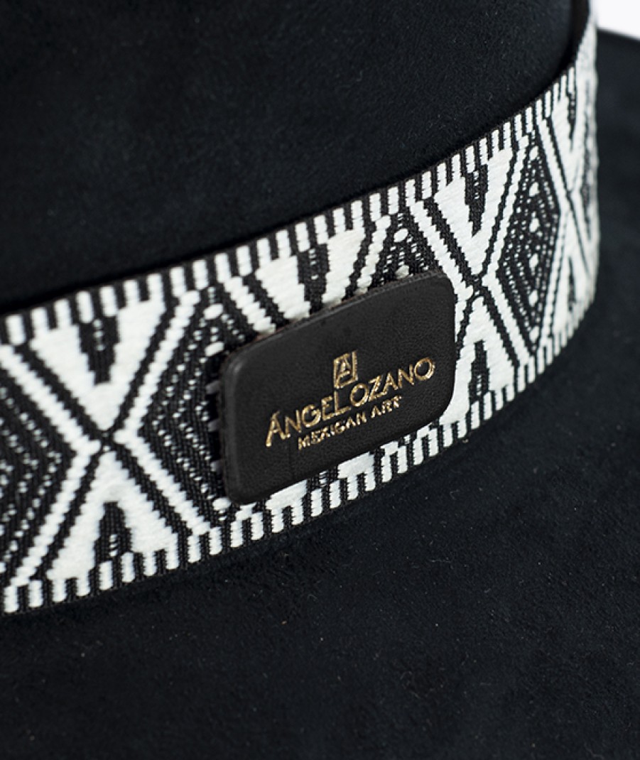 Accessories Angel Lozano | Black Woven Suede Hat