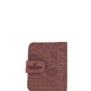 Accessories Angel Lozano | Brown Engraved Leather Card Holder