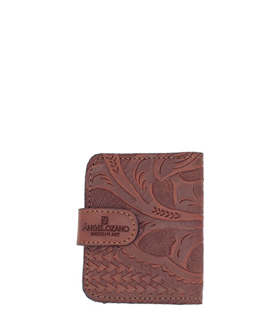 Accessories Angel Lozano | Brown Engraved Leather Card Holder