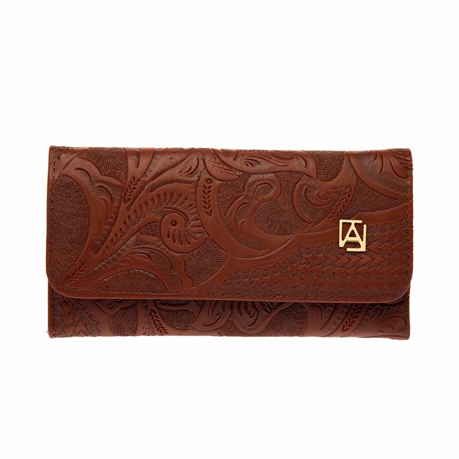 Accessories Angel Lozano | 101 Brown Engraved Leather Wallet