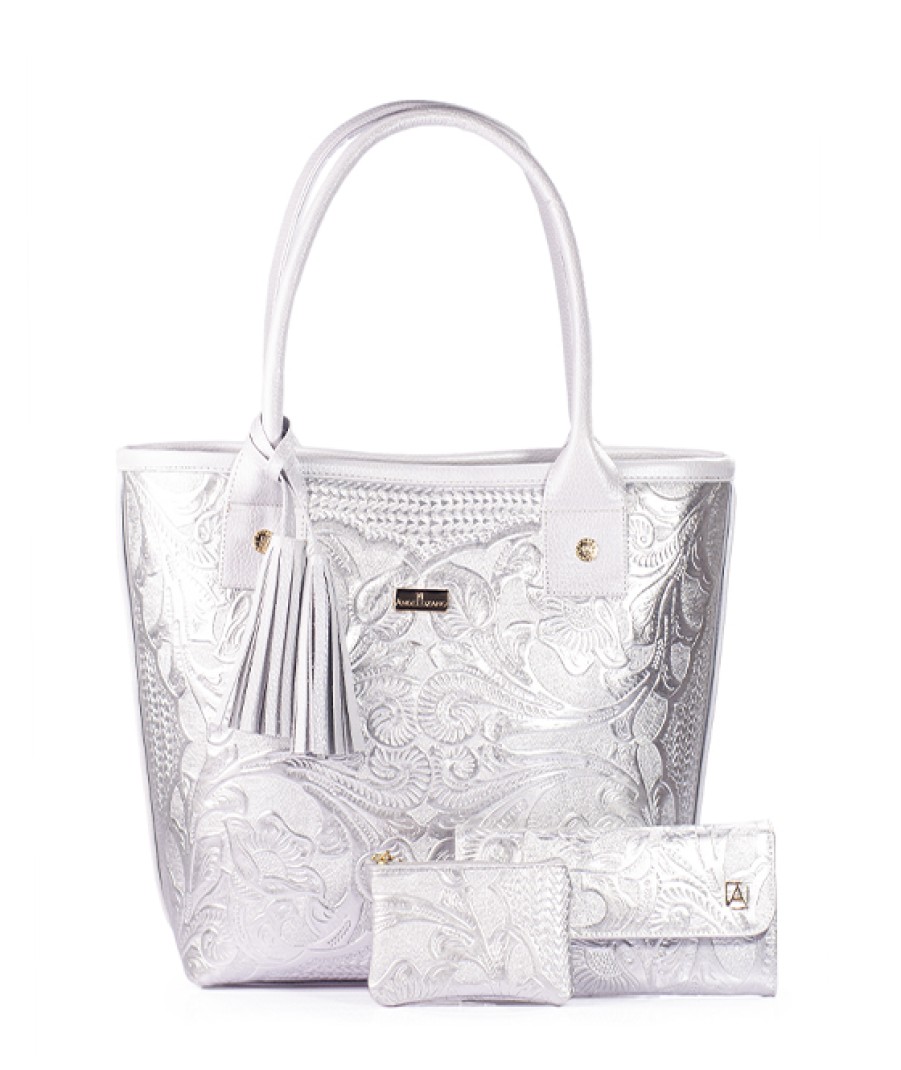 Accessories Angel Lozano | Soraya Purse Kit, Wallet 101, Boy'S Purse In Silver Color