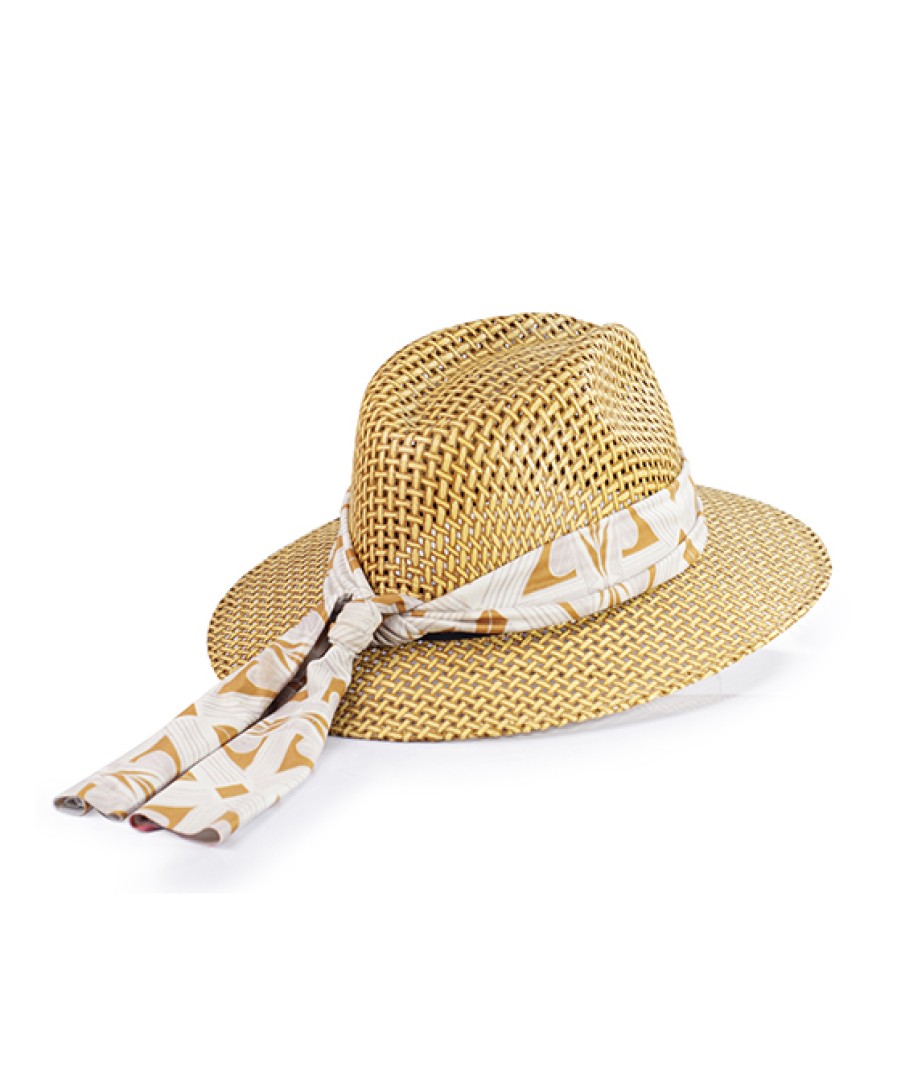 Accessories Angel Lozano | Camel Printed Basket Hat