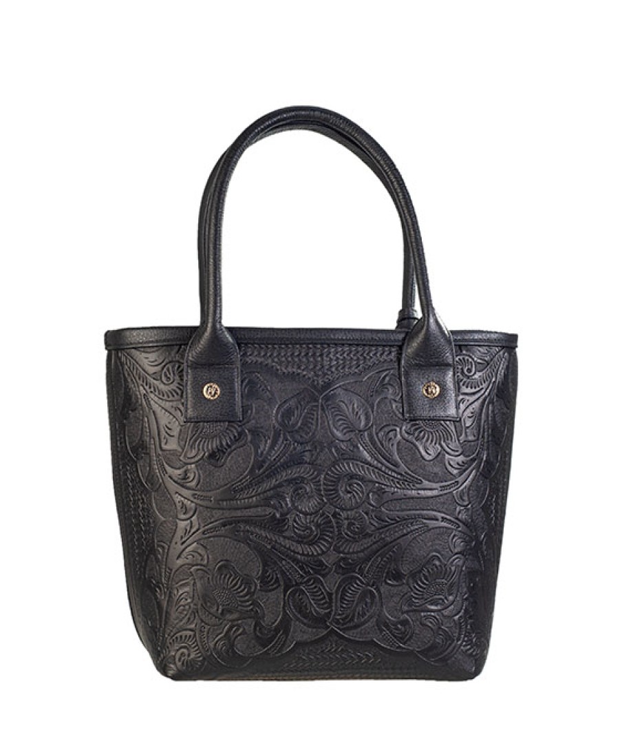 Bags Angel Lozano | Soraya Engraved Leather Loom Black