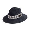 Accessories Angel Lozano | Black Suede Ethnic Strip Hat