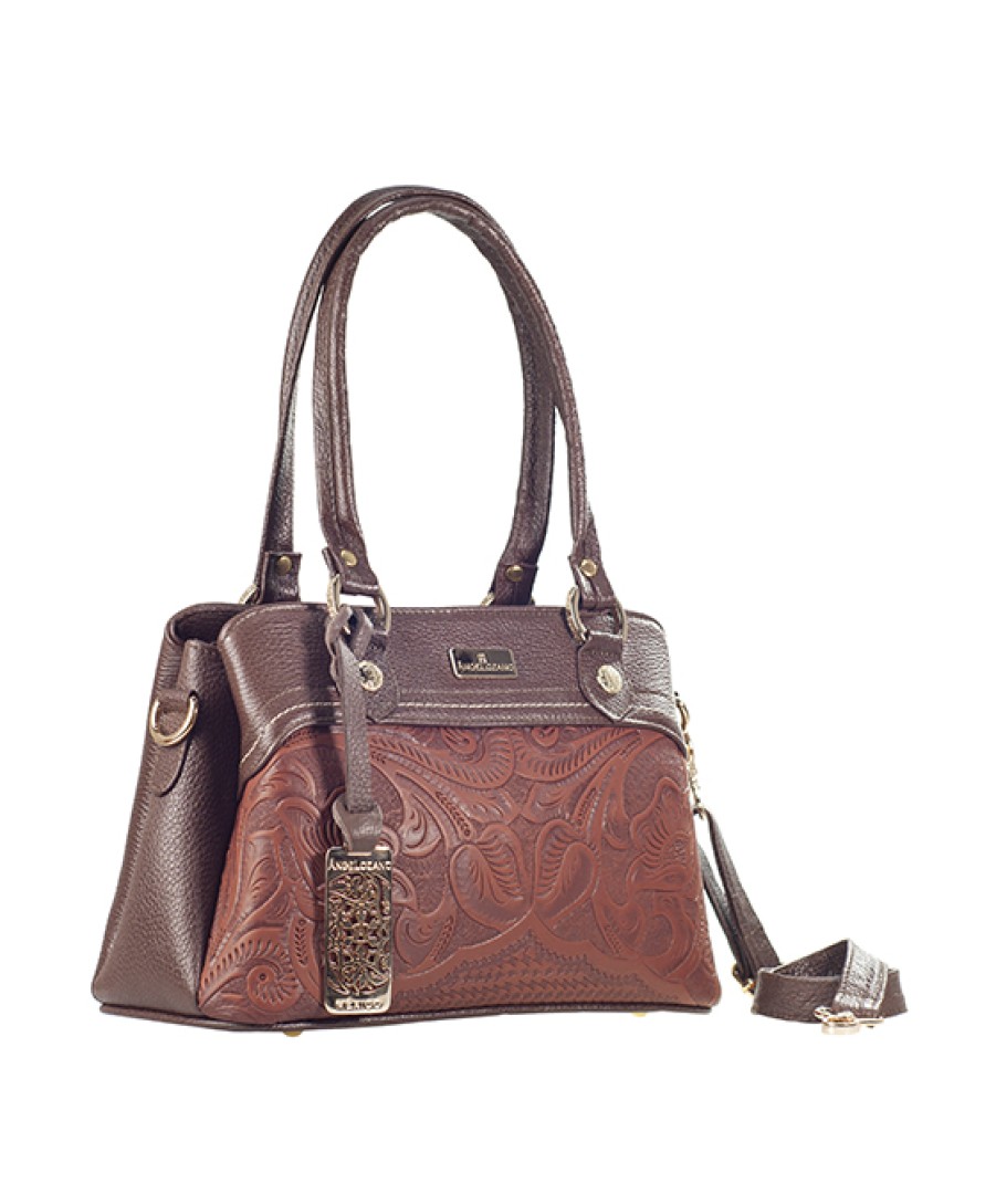 Bags Angel Lozano | Angela Brown Engraved Leather