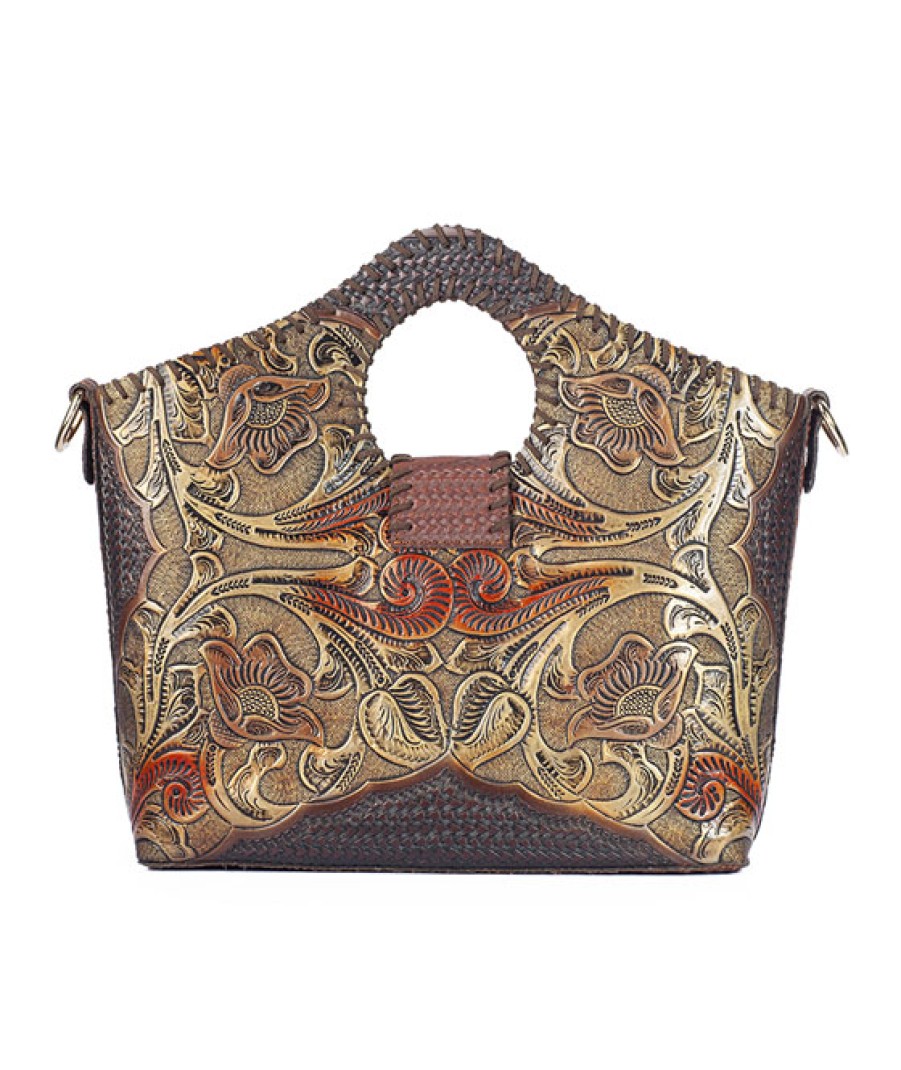 Bags Angel Lozano | Teresa Engraved Leather Painted Copper