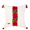 Cojines Angel Lozano | Cushion Cover Blanket Embroidery Flowers Red