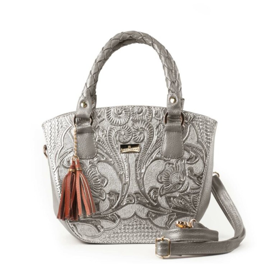 Bags Angel Lozano | Citlali Silver Engraved Leather