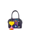 Bags Angel Lozano | Alix Engraved Leather Loom Rhombus Black