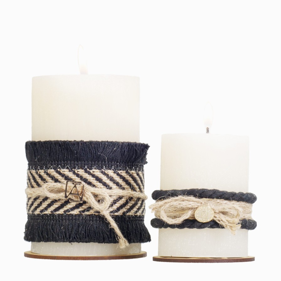 Velas Angel Lozano | Black Jute Candle Set