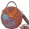 Bags Angel Lozano | Quetzal Engraved Leather Painted Brown