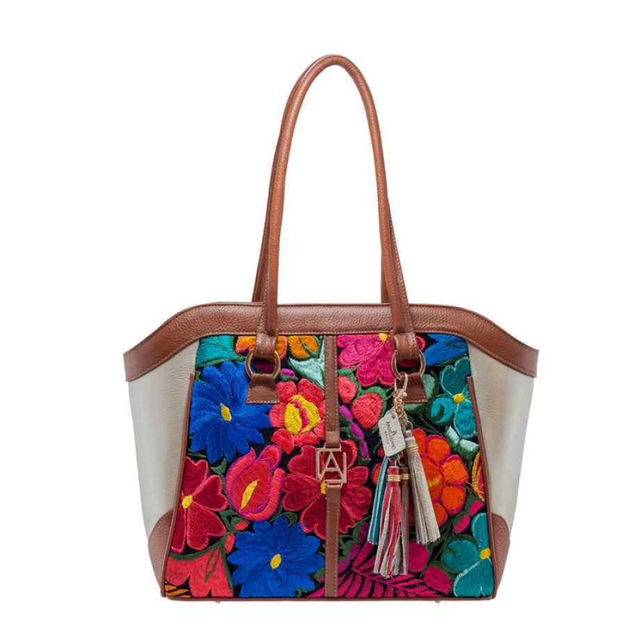 Bags Angel Lozano | Maya Leather Loom Flowers Gold