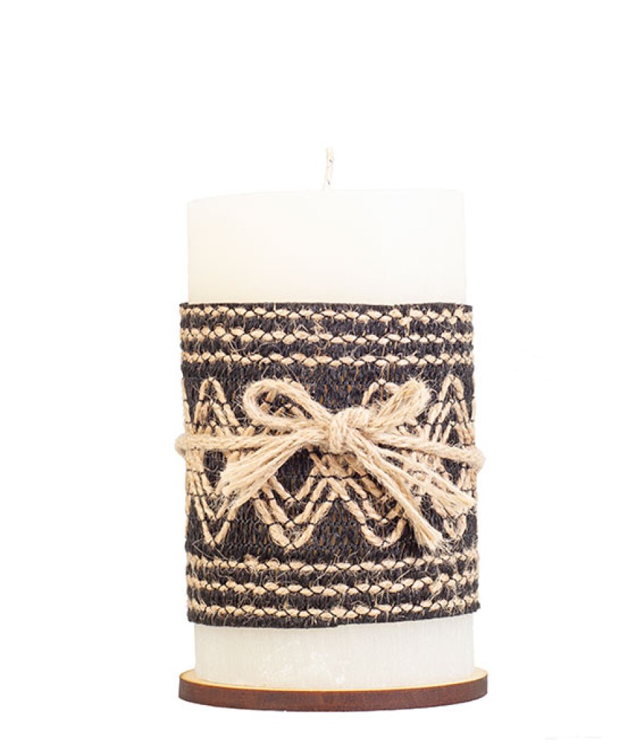 Velas Angel Lozano | Large Black Jute Woven Aromatic Candle