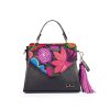 Bags Angel Lozano | Ely Leather Loom Flowers Black