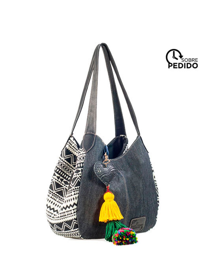 Bags Angel Lozano | Veronica Synthetic Ethnic Black