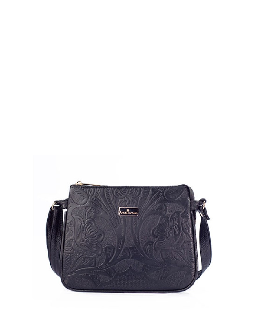 Bags Angel Lozano | Jaqueline Engraved Leather Black