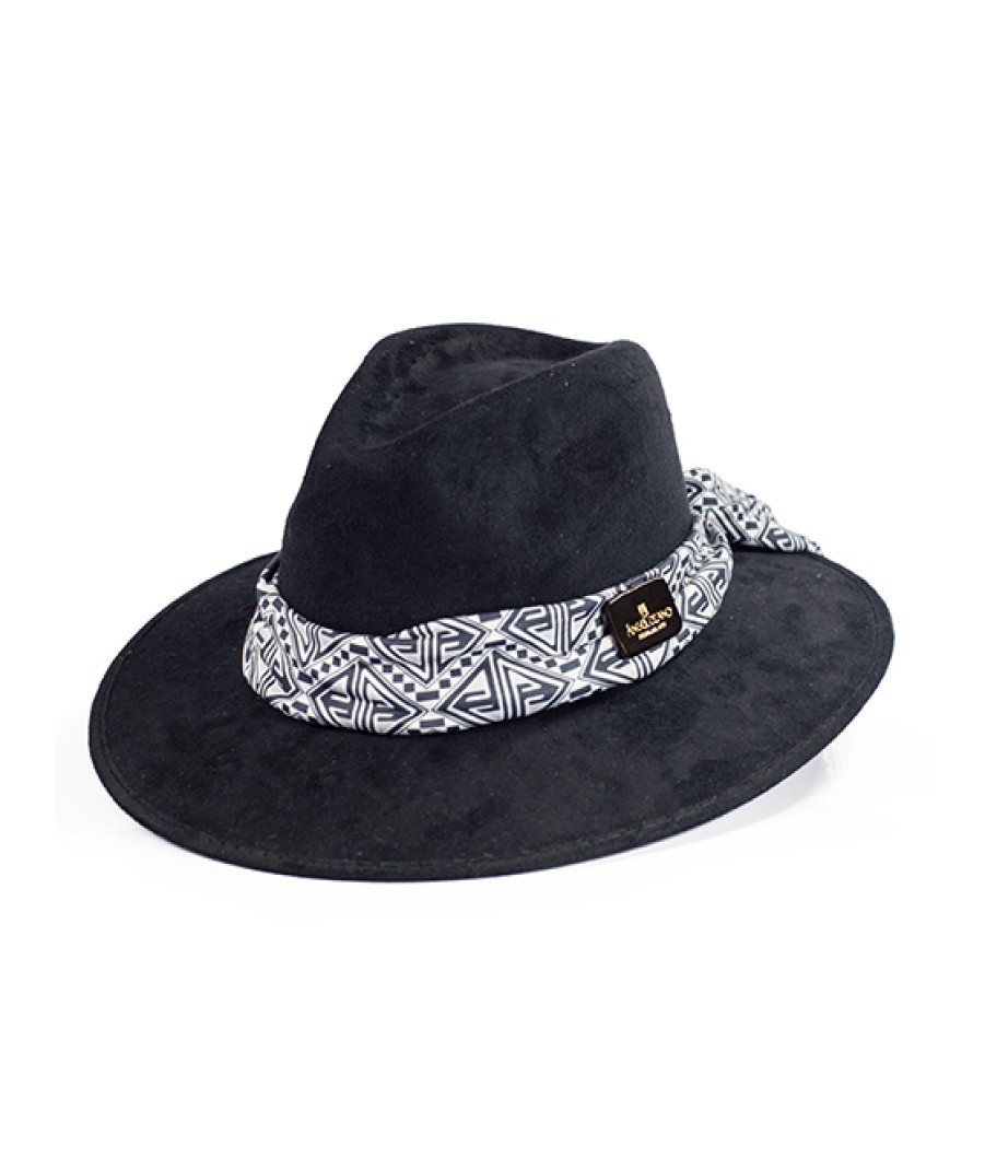 Accessories Angel Lozano | Black Printed Suede Hat