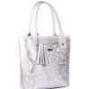 Bags Angel Lozano | Soraya Engraved Leather Silver