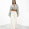 Clothing Angel Lozano | Jumpsuit Palazzo Blanket Washed/Green Al-W35