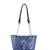 Bags Angel Lozano | Jenny Engraved Leather Blue