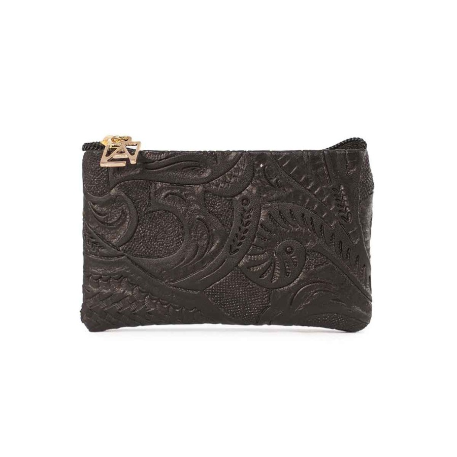 Accessories Angel Lozano | Boy Black Engraved Leather Purse