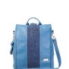 Bags Angel Lozano | Mary Blue Engraved Leather