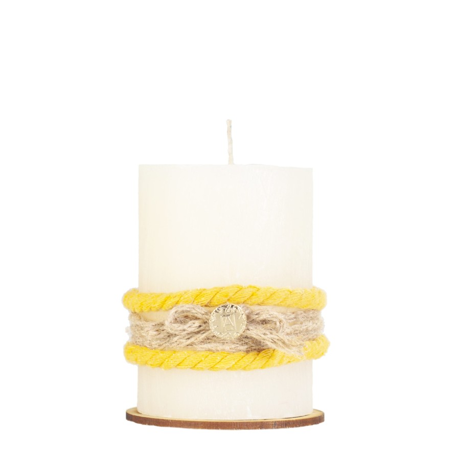 Velas Angel Lozano | Jute Woven Mustard Mustard Aromatic Candle Girl