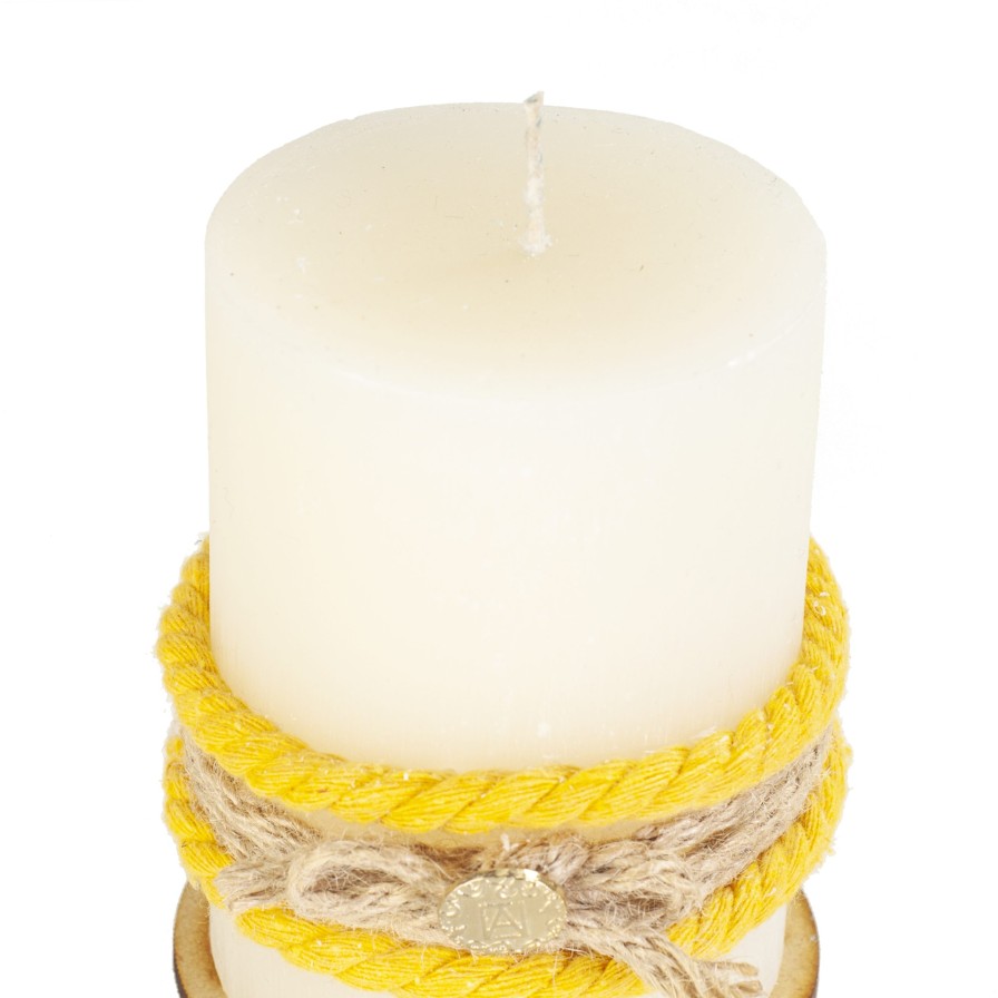 Velas Angel Lozano | Jute Woven Mustard Mustard Aromatic Candle Girl