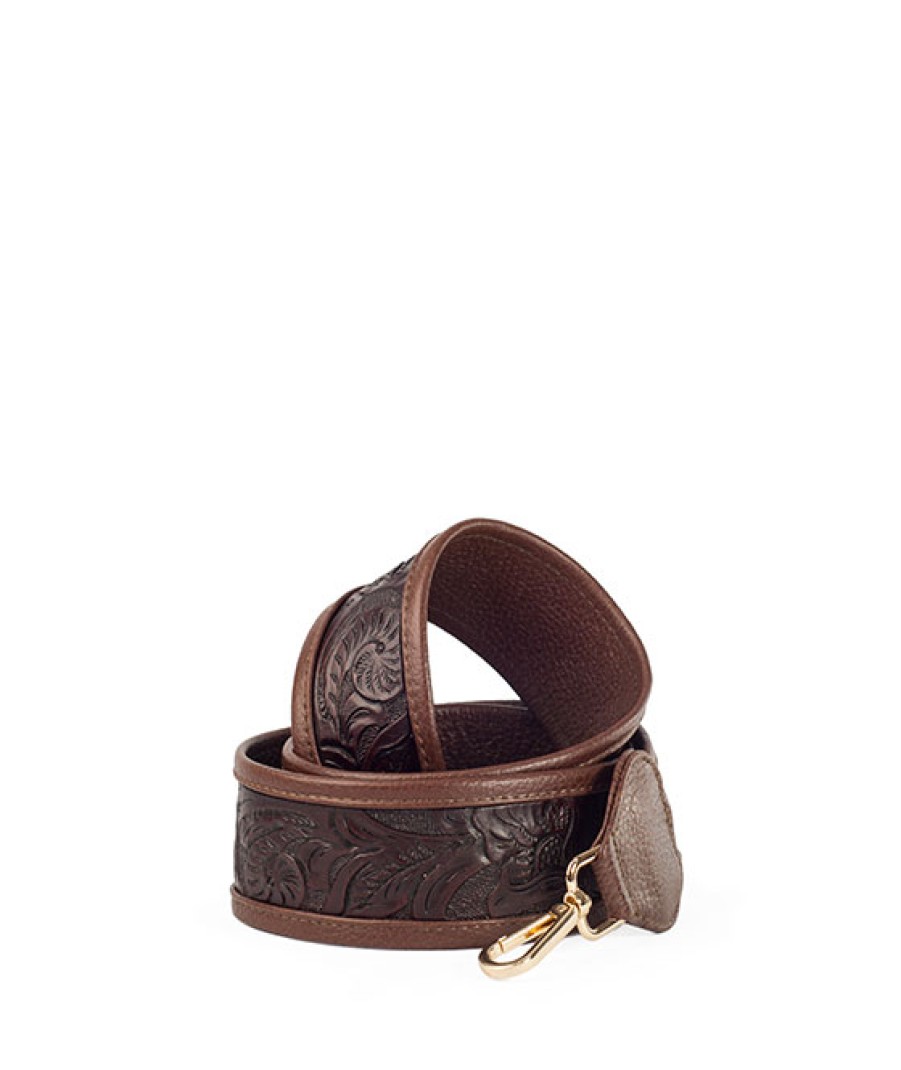 Accessories Angel Lozano | Brown Chiseled Leather Handle