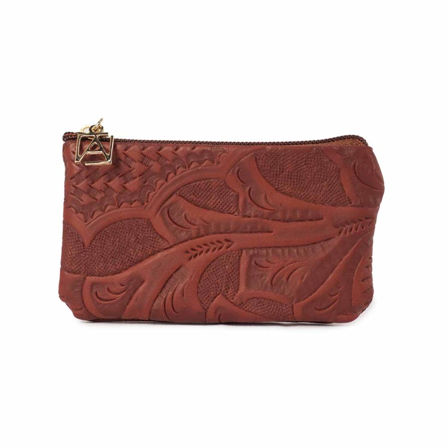 Accessories Angel Lozano | Brown Engraved Leather Purse