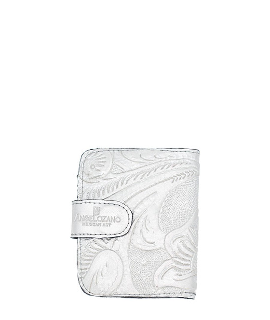 Accessories Angel Lozano | Silver Engraved Leather Card Holder