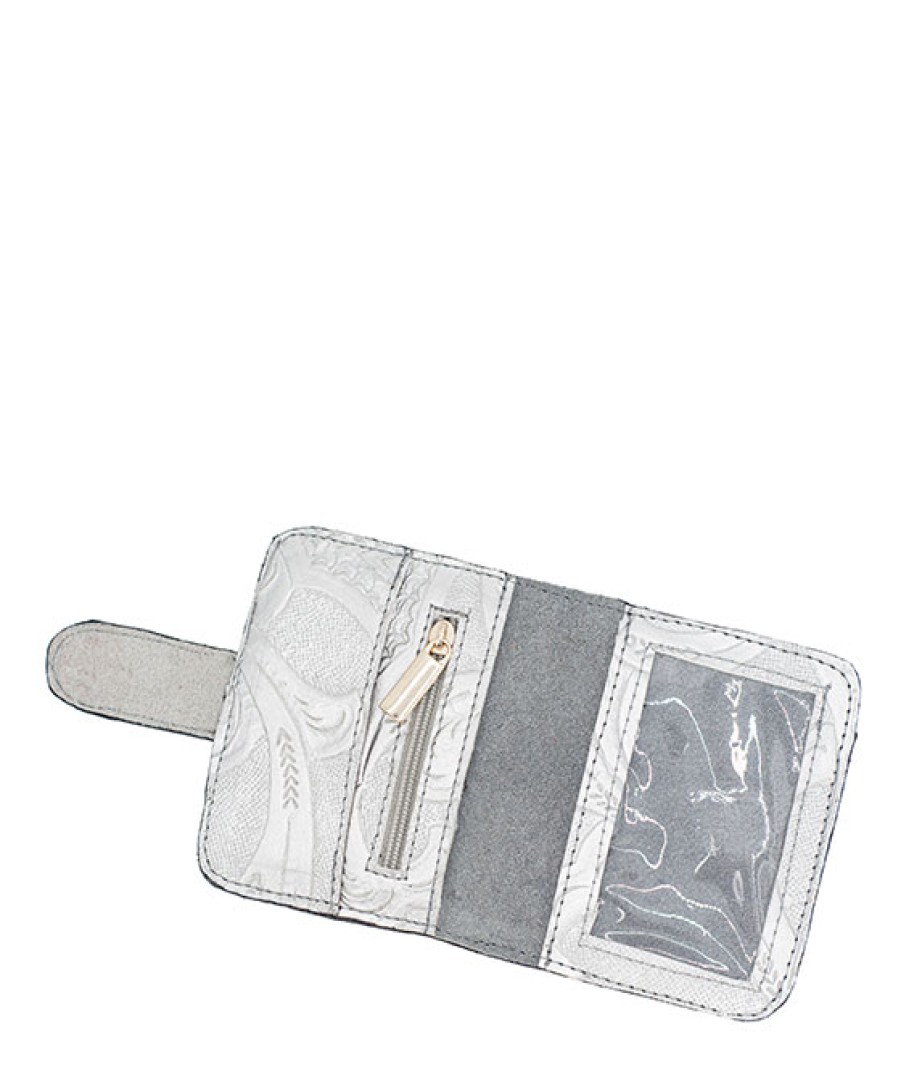 Accessories Angel Lozano | Silver Engraved Leather Card Holder