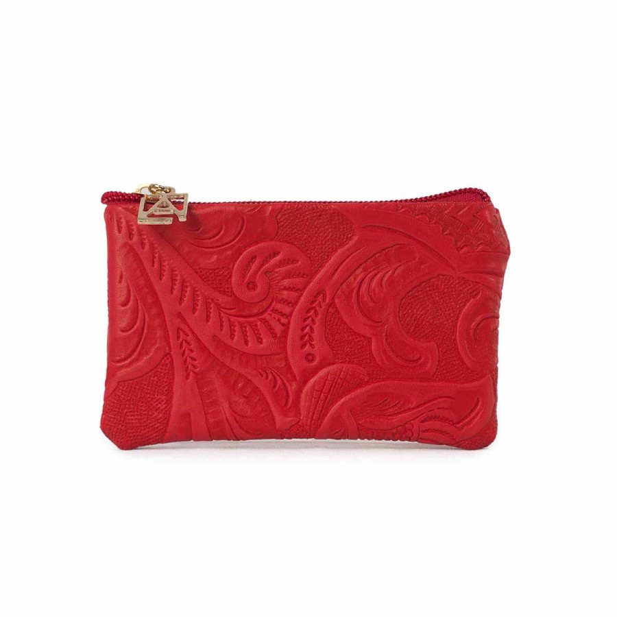 Accessories Angel Lozano | Boy Red Engraved Leather Purse