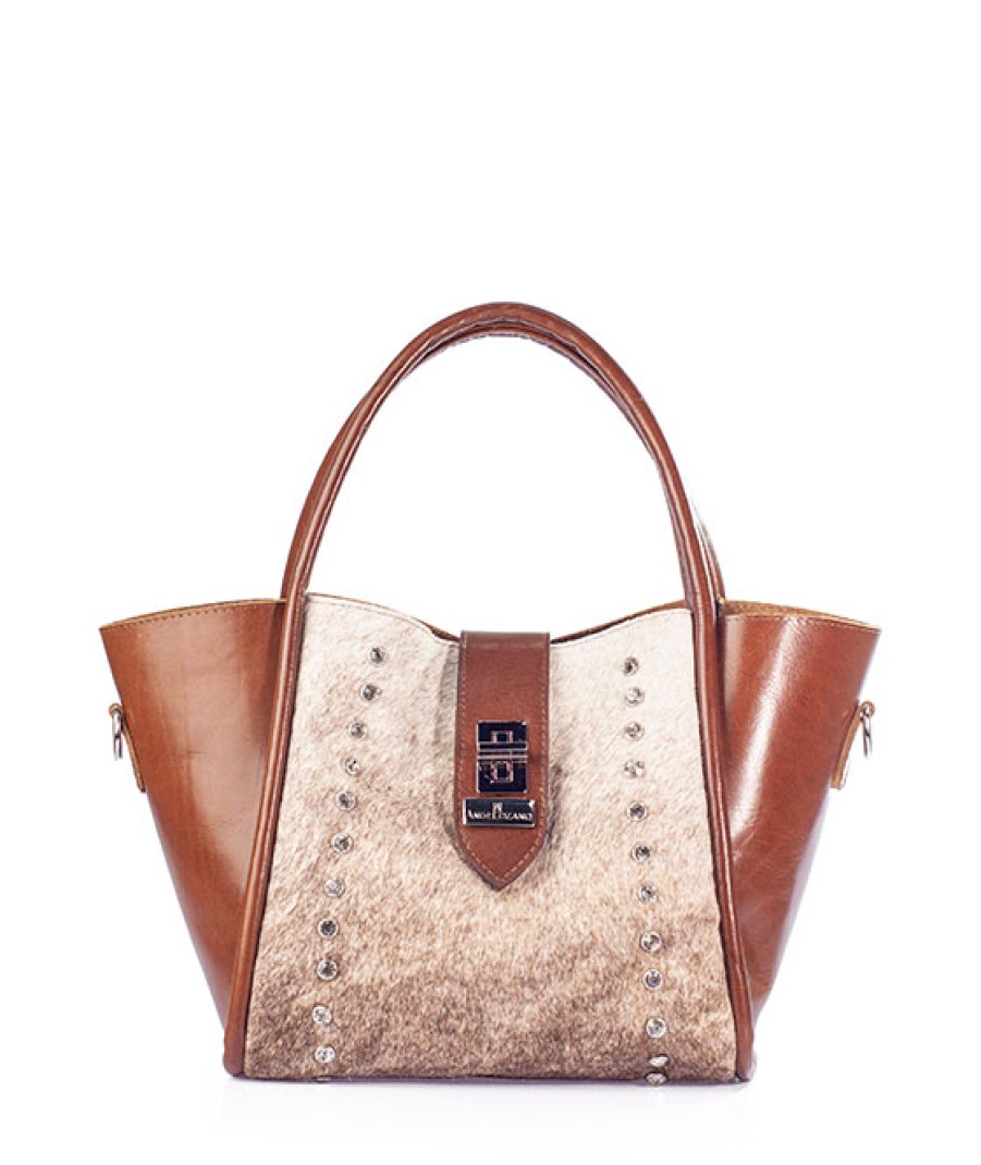 Bags Angel Lozano | Alexa Leather Camel Hair