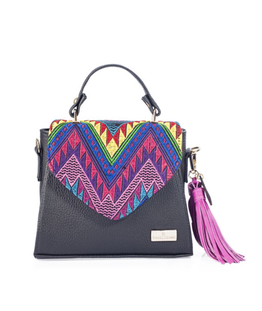 Bags Angel Lozano | Ely Black Ethnic Leather