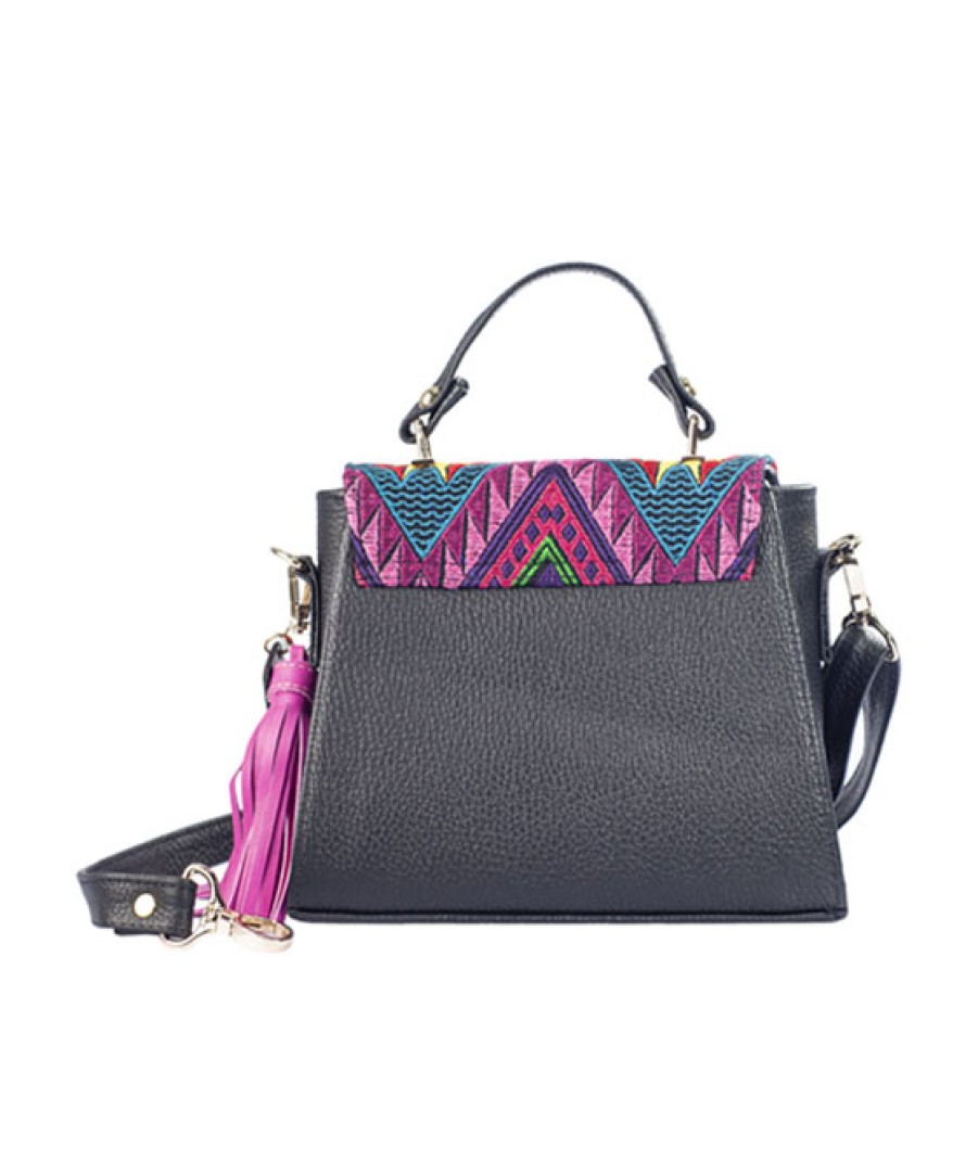 Bags Angel Lozano | Ely Black Ethnic Leather