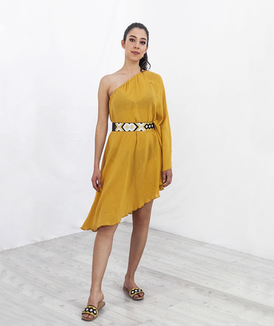 Bags Angel Lozano | Mustard Gauze Dress Al-W09