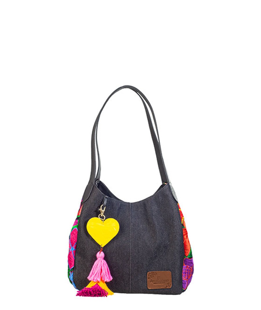 Bags Angel Lozano | Veronica Denim Loom Flowers Black