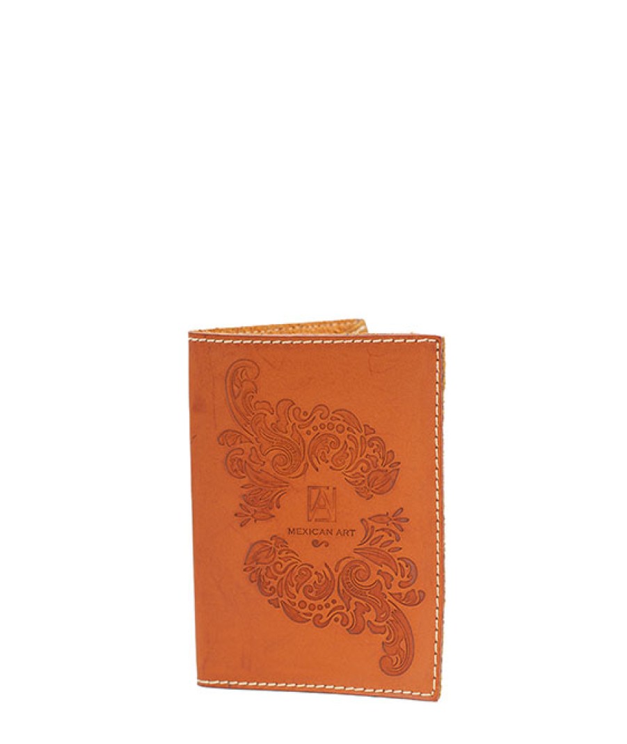 Accessories Angel Lozano | Camel Engraved Leather Passport Holder